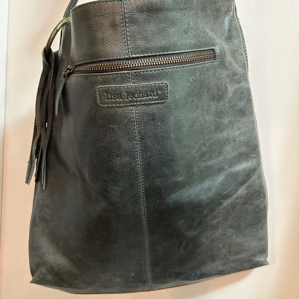 Lisa Leonard “you are beautiful” crossbody. Artisan made black leather crossbody - Picture 7 of 7